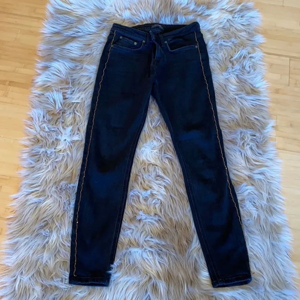 Zara skinny jeans with jeweled sides